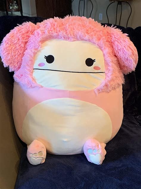 This ultra-squeezable, 16-inch, large-sized pink bigfoot plush is made with high-quality and ultrasoft materials. . Big squishmallow